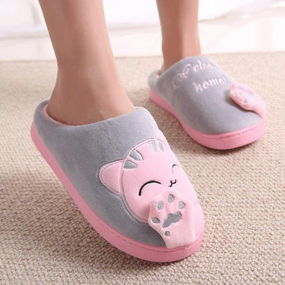 Cute Cozy Cat Paw Slippers